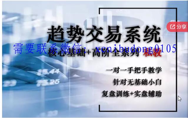 趋势交易法全套整合课程（30天私教：基础+高阶+复盘监督训练+实盘辅助)-期货波殴交易看几分钟图好