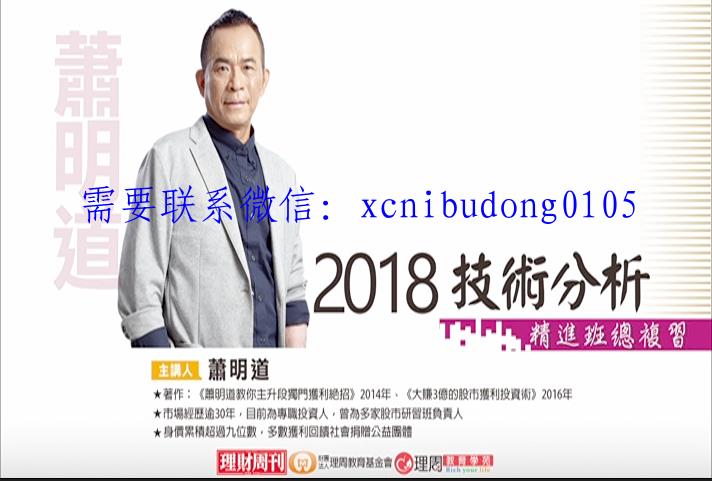 萧明道2018技术分析精进班总复习视频课程-期货投资分析考试课程