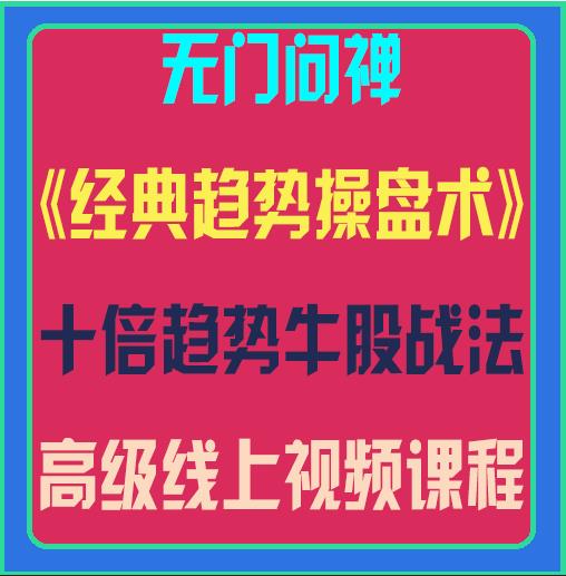 无门问禅经典趋势操盘术十倍趋势牛股战法-期货波段交易策略