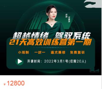 汪景芳期货视频课程【21天高效训练营】超越情绪 驾驭系统2022年-波段交易法
