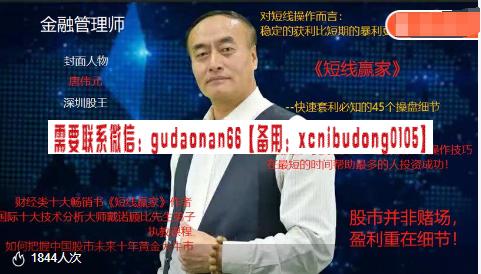 深圳股王唐伟元 短线赢家视频课程-期货波段交易