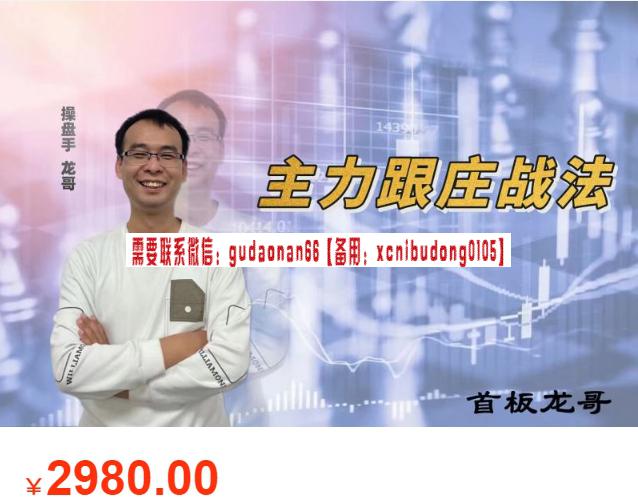 首板龙哥主力跟庄战法 股票视频课程-上海期货培训课程