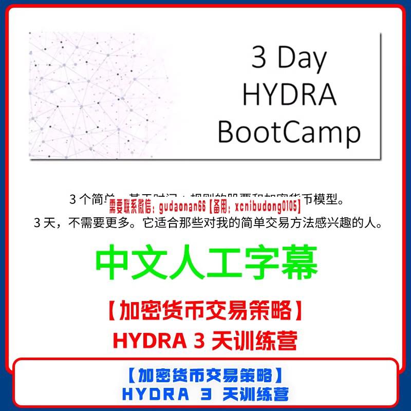 HYDRA3DayBootcamp加密货币美股策略模型3天训练营视频资料课程-如何做好波段交易