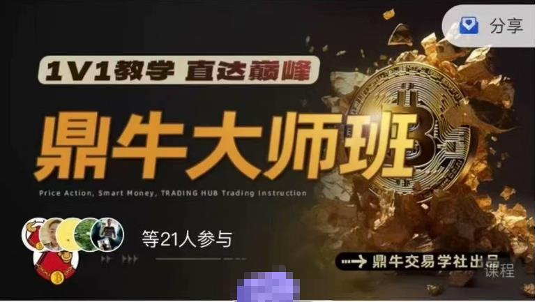 鼎牛交易学社 波段延伸改变断裂合力订单块双失衡流动性二次突破单K入场 外汇数字货币实战培训视频课程-期货投资课程